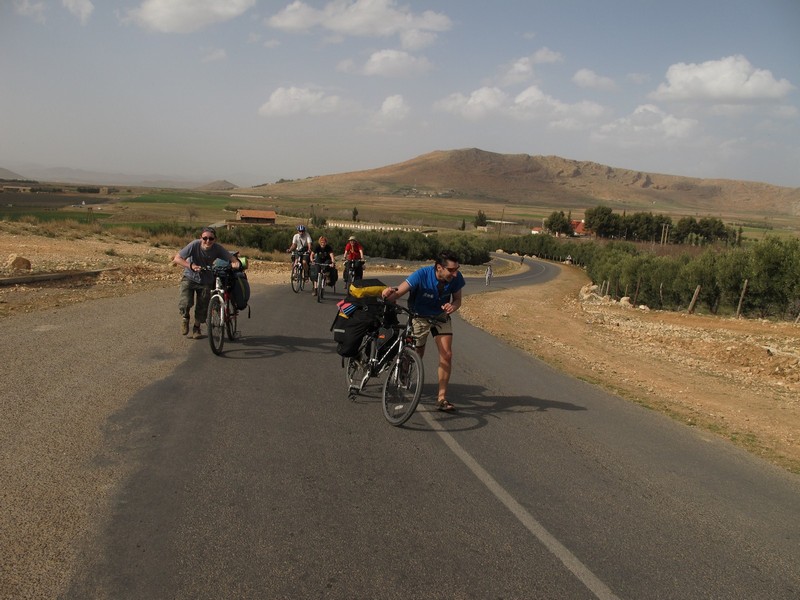 Morocco. Road up Azrou - Ain Leuh by bicycle