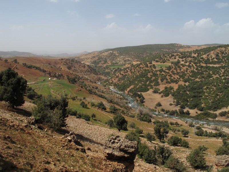 Morocco. River view from mountain road