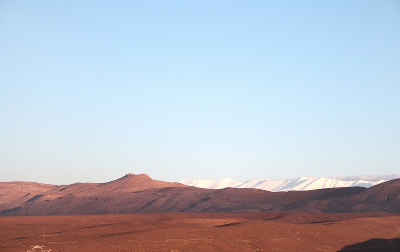 Morocco, Boumalne Dades. Morning view on the mountains