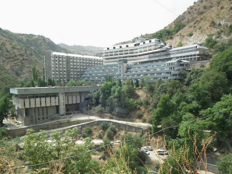 Tajikistan. Hoja Obi Garm building