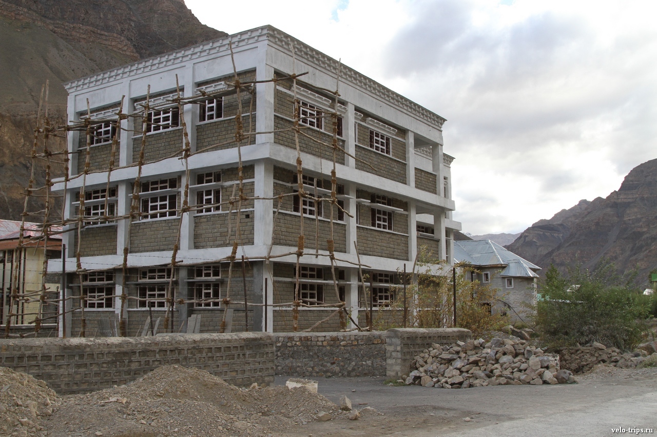 Modern building near gompa in Tabo, Himalaya