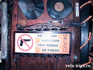 Signboard in bar in Copan, Honduras