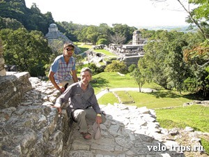 Mexico, Sergey & Sasha among Palenque ruins