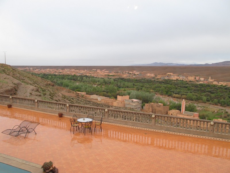 Morocco, Dades gorge. Boumalne Dades hotel view.