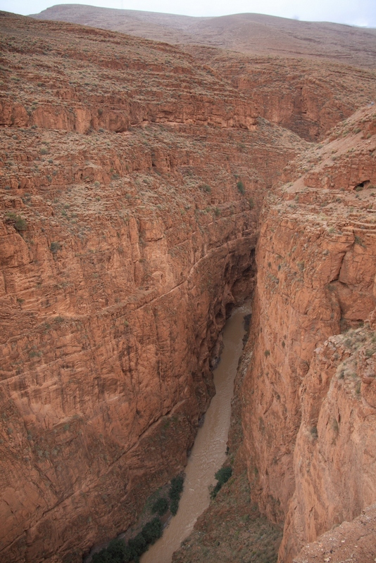 Morocco, Dades gorge. Deep cleft with river