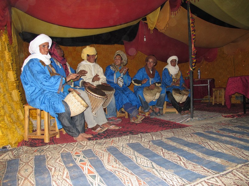 Morocco, Merzouga. Nomad music group