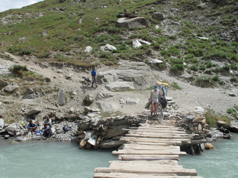 Tajikistan, Yagnob. Bridge near Novobod ghost village