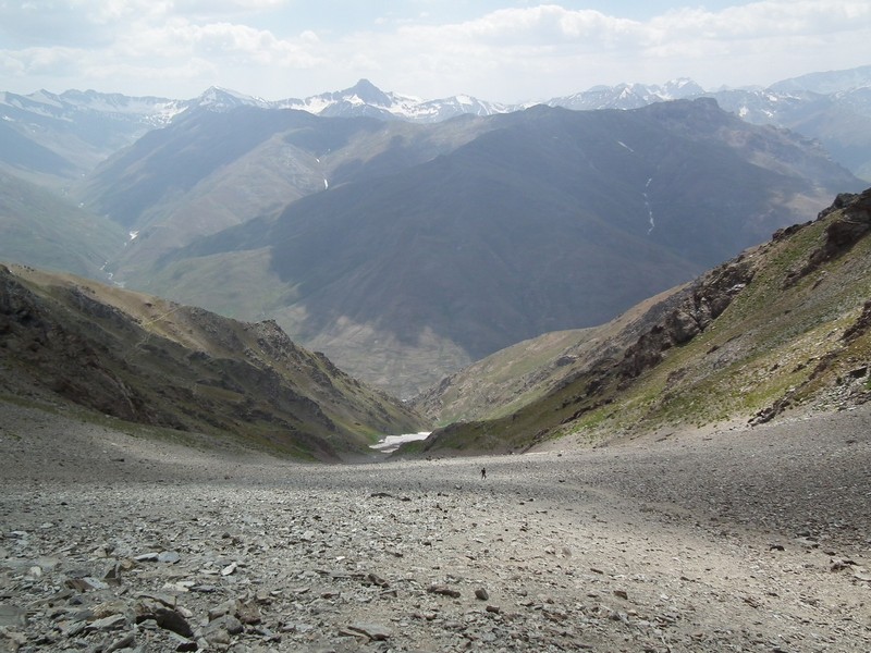 Tajikistan, Rost pass. Mountain stone slope
