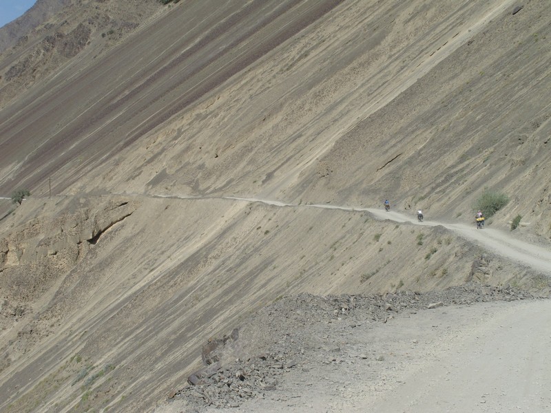 Tajikistan, Zeravshan river. Mountain slope.